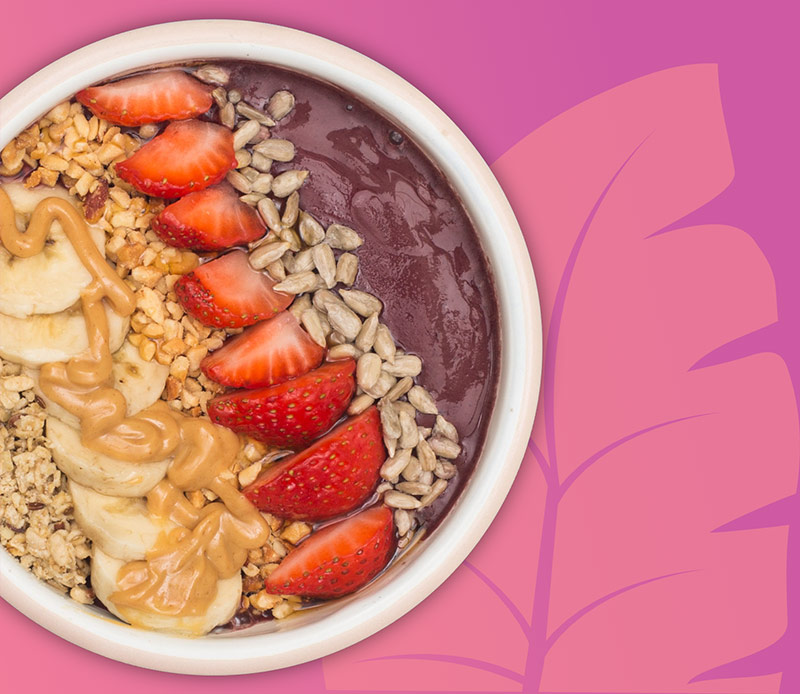 A peanut butter Yogurtland acai bowl.